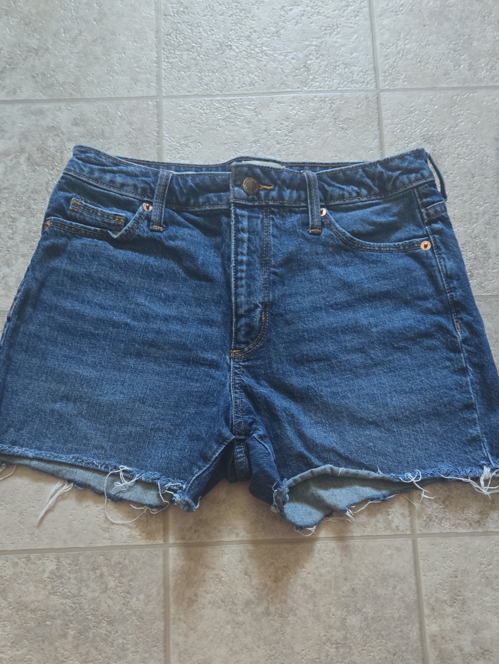 Universal Thread Dark Blue High-Rise Denim Cutoff Shorts